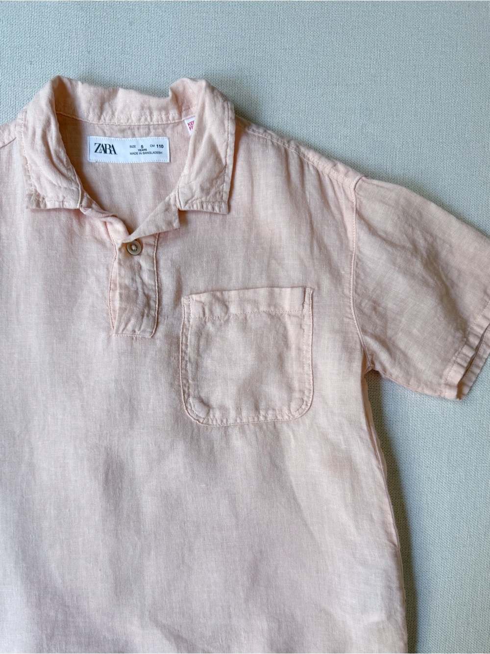 Zara 100% Linen Short Sleeve Shirt